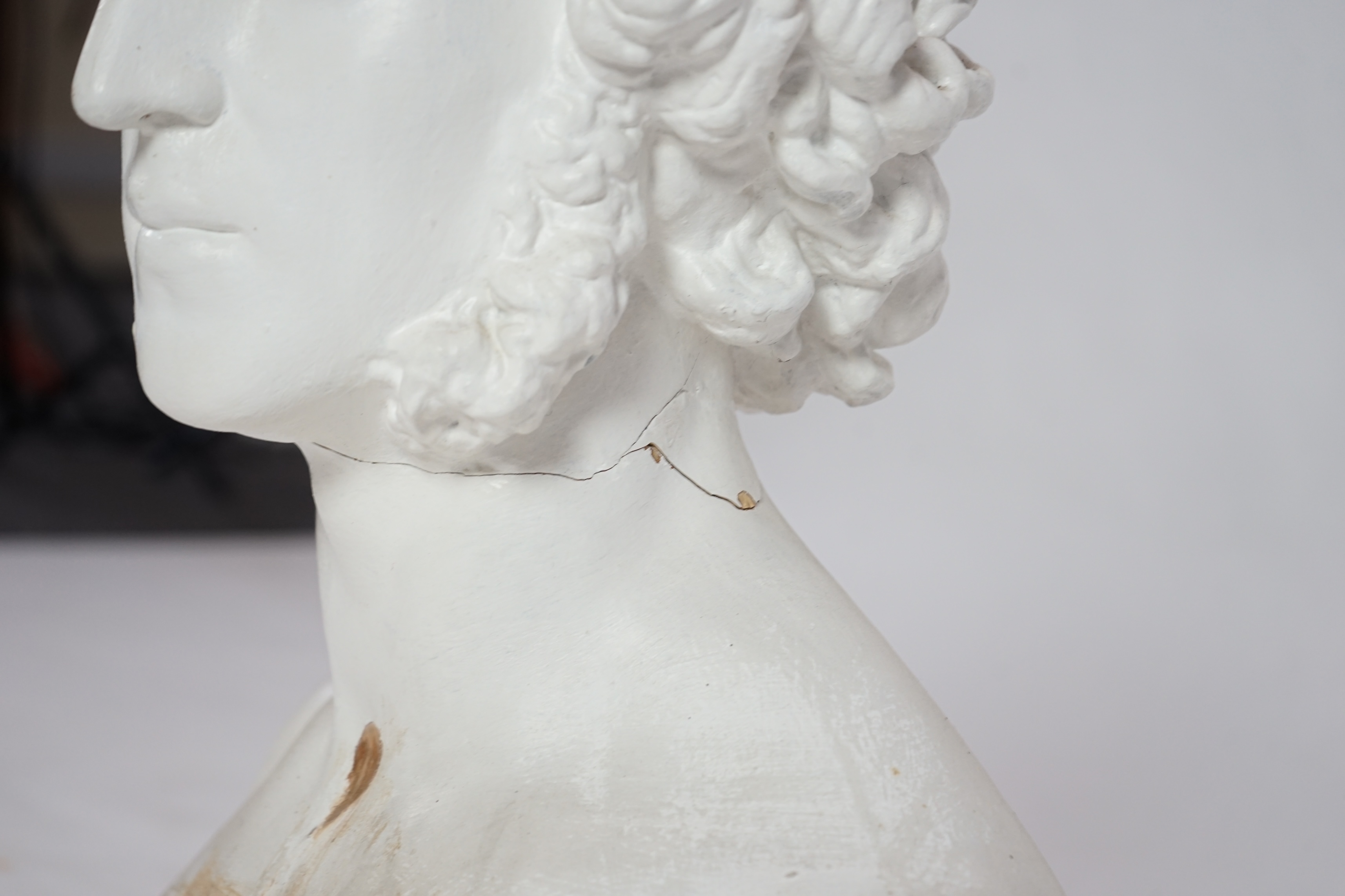 A Victorian plaster bust of Felix Mendelssohn (1809-1847)